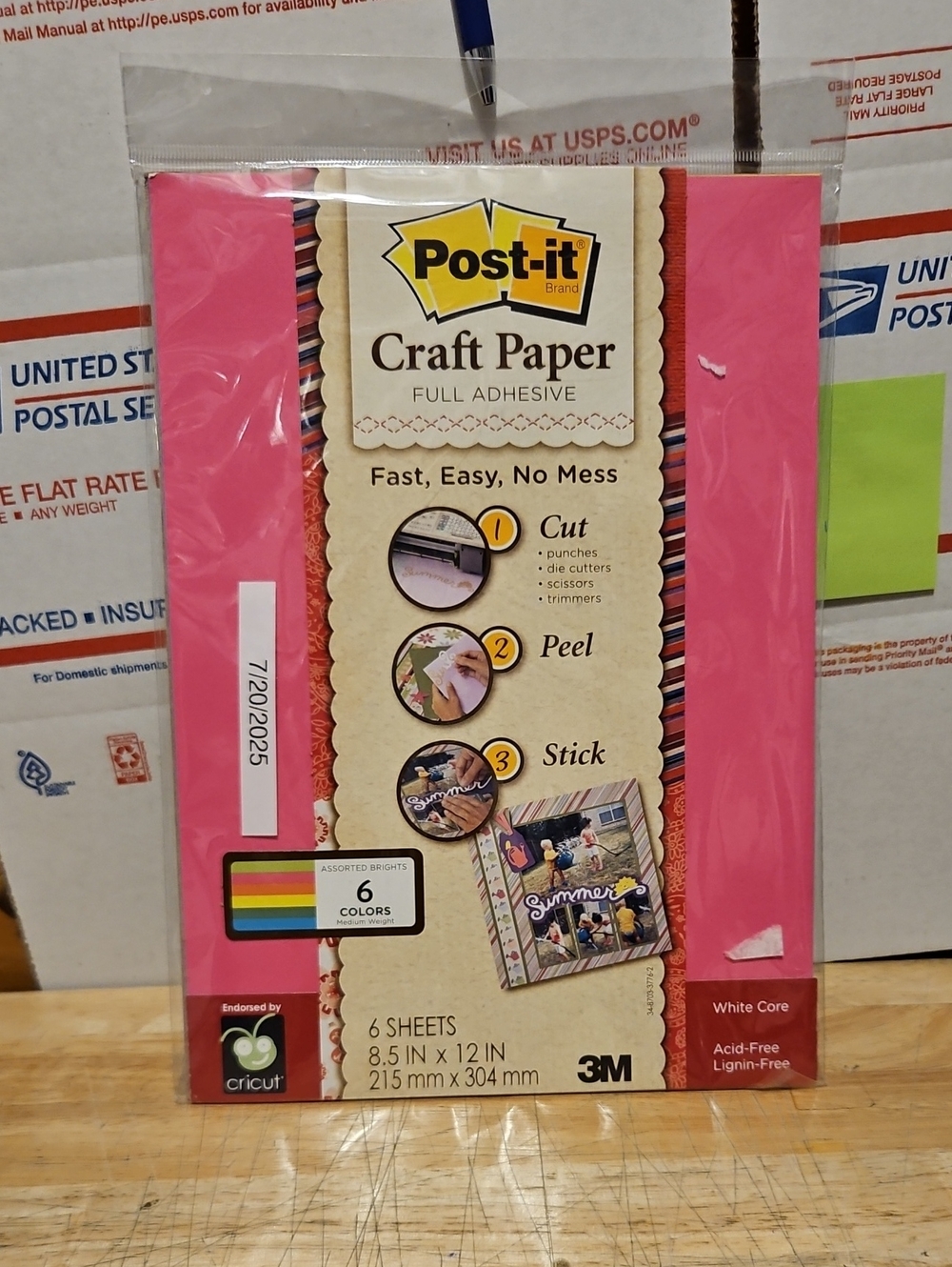 Post-it Craft Paper Full Adhesive Sheets - Pink (6-Pack)